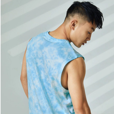 Men Blue Printed Tie & Die Innerwear Vests