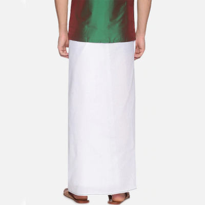 Men White Solid Pure Cotton Dhoti